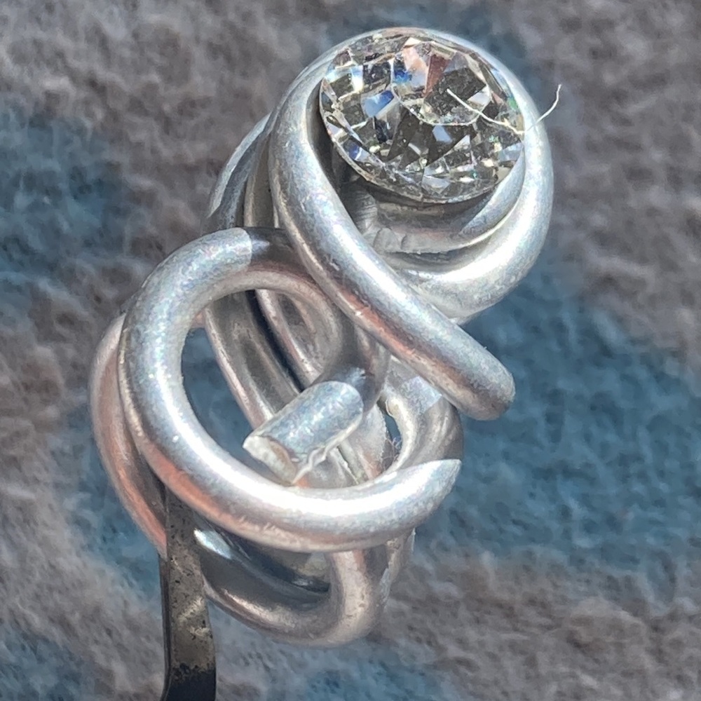 Silver large CZ ring - Picture 3 of 4